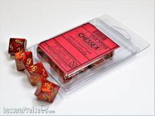Chessex Würfel CHX27214 - Scarab™ Scarlet™ w/gold Signature™ Polyhedral Ten d10 Sets