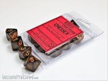 Chessex Würfel CHX27219 - Scarab™ Blue Blood™ w/gold Signature™ Polyhedral Ten d10 Sets