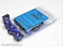 Chessex Würfel CHX27227 - Scarab™ Royal Blue w/gold Signature™ Polyhedral Ten d10 Sets