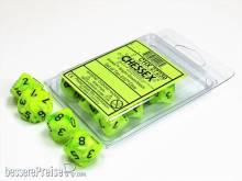 Chessex Würfel CHX27230 - Vortex Bright Green w/black Signature™ Polyhedral Ten d10 Sets