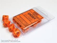 Chessex Würfel CHX27233 - Vortex Orange w/black Signature™ Polyhedral Ten d10 Sets