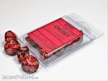 Chessex Würfel CHX27234 - Vortex Burgundy w/gold Signature™ Polyhedral Ten d10 Sets