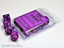 Chessex Würfel CHX27257 - Festive™ Violet w/white Signature™ Polyhedral Ten d10 Sets