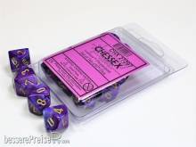 Chessex Würfel CHX27297 - Lustrous™ Purple w/gold Signature™ Polyhedral Ten d10 Sets