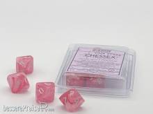 Chessex Würfel CHX27324 - Ghostly Glow™ Pink/silver Signature™ Polyhedral Ten d10 Sets
