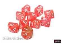 Chessex CHX27353 - Festive® Dahlia/white Luminary Set of Ten d10s