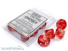 Chessex CHX27354 - Nebula TM Red/silver Luminary Set of Ten d10´s