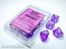 Chessex Würfel CHX27377 - Borealis® Purple/white Luminary Set of Ten d10s