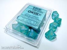 Chessex Würfel CHX27385 - Borealis® Teal/gold Luminary Set of Ten d10s