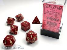 Chessex Würfel CHX27434 - Vortex Burgundy w/gold Signature™ Polyhedral 7-Die Sets