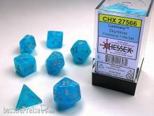 Chessex Würfel CHX27566 - Luminary Sky blue/silver Polyhedral 7-Die Sets