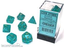 Chessex Würfel CHX27585 - Borealis® Polyhedral Teal/gold Luminary 7-Die Set