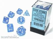 Chessex Würfel CHX27586 - Borealis® Polyhedral Sky Blue/white 7-Die Set