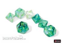 Chessex CHX27595 - Borealis® Polyhedral Kelp/light green Luminary 7-Die Set