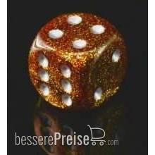 Chessex Würfel CHX27703 - Glitter Polyhedral Gold/silver Signature™ 16mm d6 with pips Dice Blocks™ (12 Dice)