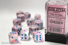 Chessex Würfel CHX27744 - Festive™ Pop Art™ w/blue 16mm d6 with pips Dice Blocks™ (12 Dice)