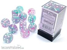 Chessex CHX27745 - Nebula TM 16mm d6 Wisteria/white Luminary Dice Block? (12 dice)
