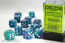Chessex Würfel CHX27746 - Festive™ Waterlily™ w/white 16mm d6 with pips Dice Blocks™ (12 Dice)