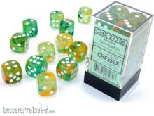 Chessex CHX27755 - Nebula TM 16mm d6 Spring/white Luminary Dice Block? (12 dice)