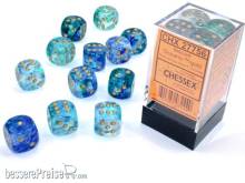 Chessex CHX27756 - Nebula TM 16mm d6 Oceanic/gold Luminary Dice Block? (12 dice)