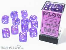 Chessex Würfel CHX27777 - Borealis® 16mm d6 Purple/white Luminary Dice Block™ (12 dice)