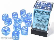 Chessex Würfel CHX27786 - Borealis® 16mm d6 Sky Blue/white LuminaryDice Block™ (12 dice)