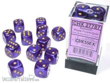 Chessex Würfel CHX27787 - Borealis® 16mm d6 Royal Purple/gold Luminary Dice Block™ (12 dice)