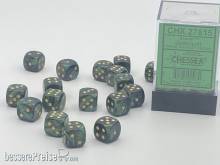 Chessex Würfel CHX27815 - Scarab™ Jade w/gold Signature™ 12mm d6 with pips Dice Blocks™ (36 Dice)