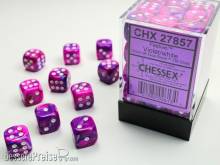 Chessex Würfel CHX27857 - Festive™ Violet w/white Signature™ 12mm d6 with pips Dice Blocks™ (36 Dice)