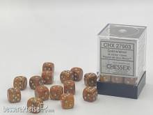 Chessex Würfel CHX27903 - Glitter Polyhedral Gold/silver Signature™ 12mm d6 with pips Dice Blocks™ (36 Dice)