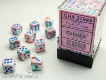Chessex Würfel CHX27944 - Festive™ Pop Art™ w/blue 12mm d6 with pips Dice Blocks™ (36 Dice)