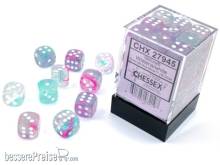 Chessex CHX27945 - Nebula TM 12mm d6 Wisteria/white Luminary Dice Block? (36 dice)