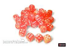 Chessex CHX27953 - Festive® 12mm d6 Dahlia/white Dice Block (36 dice)