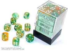 Chessex CHX27955 - Nebula TM 12mm d6 Spring/white Luminary Dice Block? (36 dice)