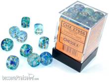 Chessex CHX27956 - Nebula TM 12mm d6 Oceanic/gold Luminary Dice Block? (36 dice)
