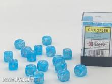 Chessex Würfel CHX27966 - Luminary Sky blue/silver 12mm d6 with pips Dice Blocks™ (36 Dice)