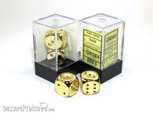 Chessex Würfel CHX29006 - Gold-Plated Metallic 16mm d6 with pips Pair (2)