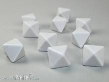 Chessex Würfel CHX29033 - Opaque Polyhedral White Bag of 10 Blank 8-sided dice