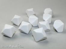 Chessex Würfel CHX29034 - Opaque Polyhedral White Bag of 10 Blank 10-sided dice