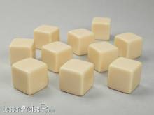 Chessex Würfel CHX29042 - Opaque Polyhedral Ivory Bag of 10 Blank 6-sided dice