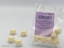 Chessex Würfel CHX29045 - Opaque Polyhedral Ivory Bag of 12 Blank 12-sided dice