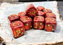 Chessex CHX29063 - WW2 dice Soviet Scarab® Scarlet/gold 16mm d6 Dice Block