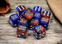 Chessex CHX29064 - WW2 dice United Kingdom Gemini Blue-Red/white 16mm d6 Dice Block