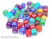 Chessex Würfel CHX29122 - Bag of 50: Translucent 12mm d6