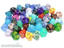 Chessex Würfel CHX29211 - Bag of 50 Assortment Loose Signature™ Tens 10™ Dice