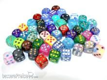 Chessex CHX29226 - Bag of 50 Assorted Loose Signature 16mm w/pips d6 Dice.