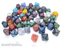 Chessex Würfel CHX29311 - Bag of 50 Assortment Loose Speckled Poly Tens 10™ Dice