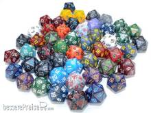 Chessex Würfel CHX29320 - Bag of 50 Assortment Loose Speckled Polyhedral d20 Dice
