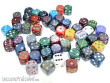 Chessex Würfel CHX29326 - Bag of 50 Assortment Loose Speckled 16mm d6 w/pips Dice