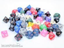 Chessex Würfel CHX29410 - Bag of 50 Assortment Loose Opaque Polyhedral d10 Dice